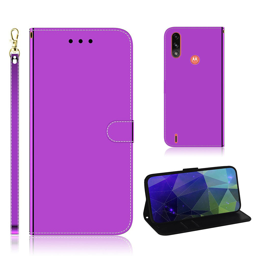 Mirror Motorola Moto E7 Power flip case - Purple