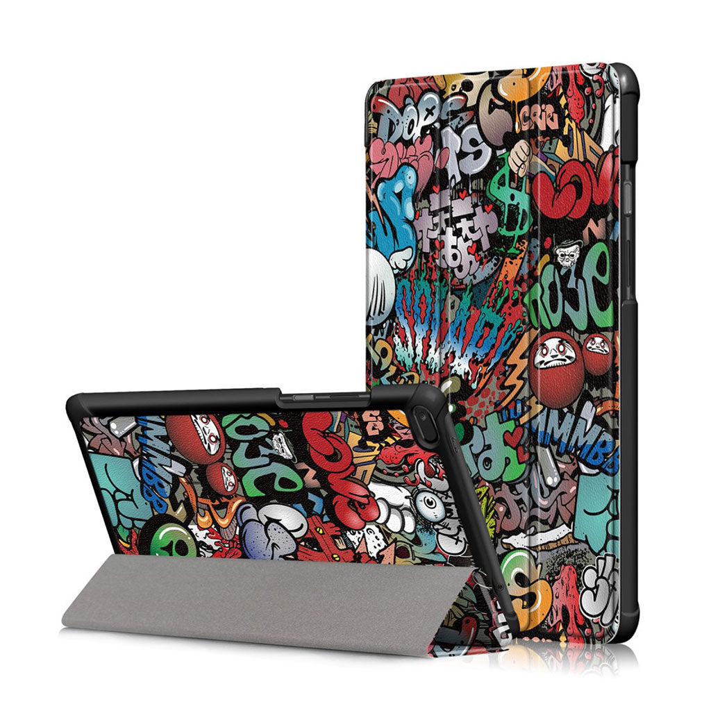 Funda abatible de piel con estampado Lenovo Tab E8 - Dibujos Animados