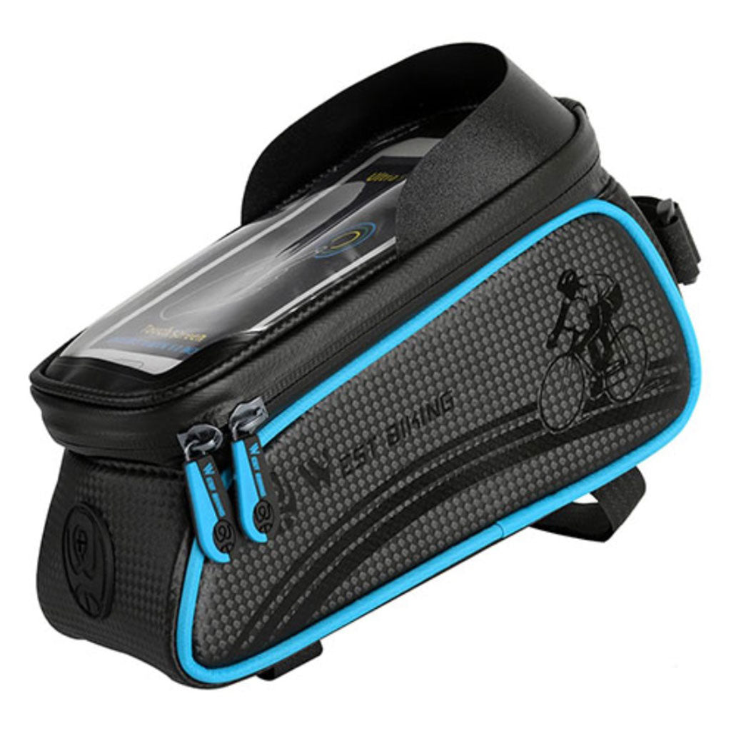 Soporte impermeable para bicicleta WEST BIKING con pantalla táctil - Azul