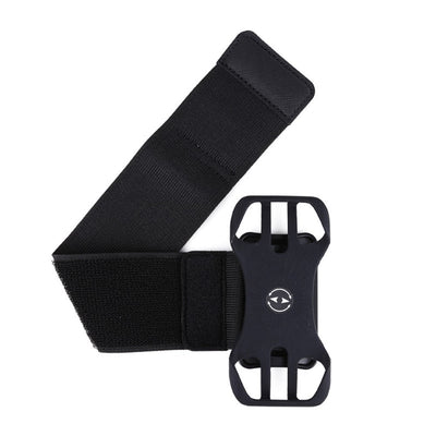 Brazalete con soporte de teléfono desmontable y giratorio 360° para teléfonos móviles de 4,5-7,0 pulgadas - Negro