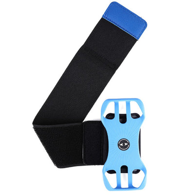 Brazalete con soporte de teléfono desmontable y giratorio 360° para teléfonos móviles de 4,5-7,0 pulgadas - Azul