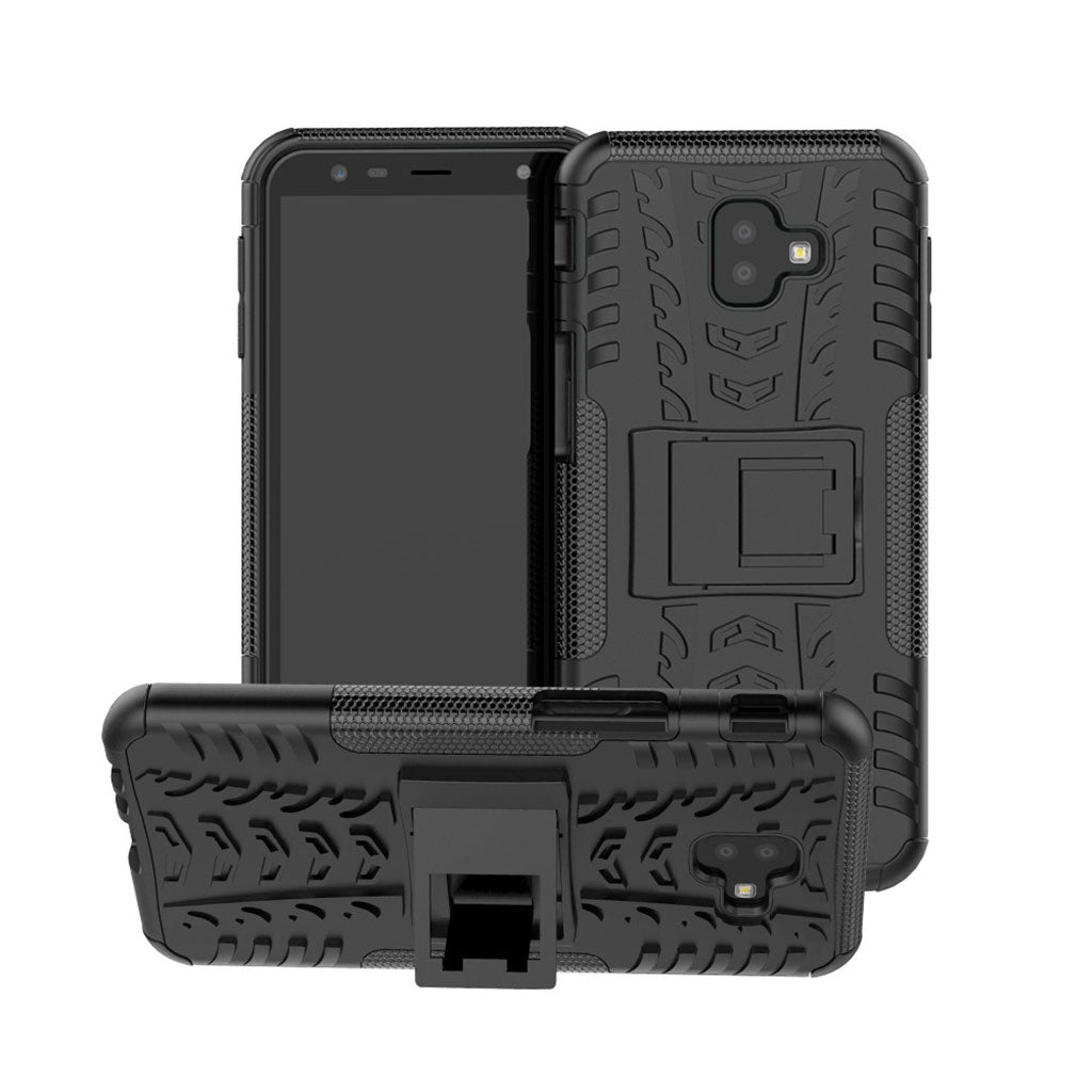 Samsung Galaxy J6 Plus (2018) tyre pattern combo case - All Black