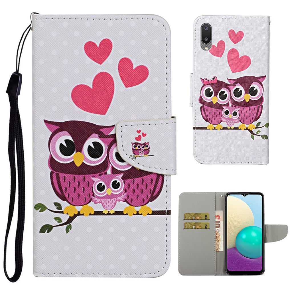 Wonderland Samsung Galaxy M02 / A02 flip case - Owls