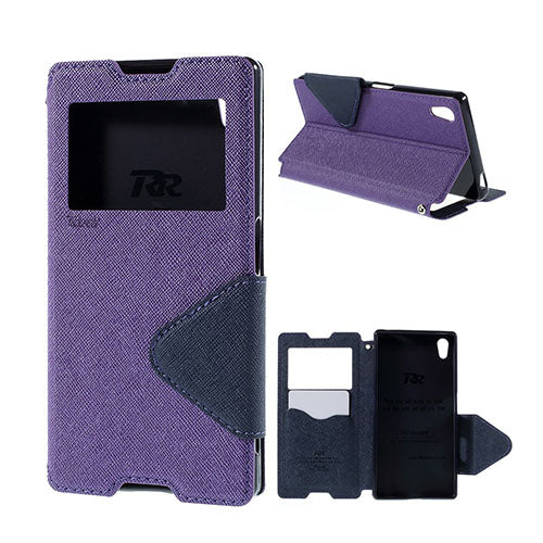 ROAR KOREA Sony Xperia Z5 Leather Case With Window View - Purple