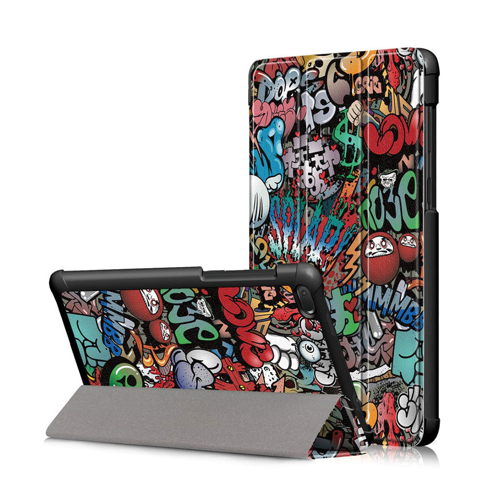 Funda abatible de piel con estampado Lenovo Tab E7 - Dibujos Animados