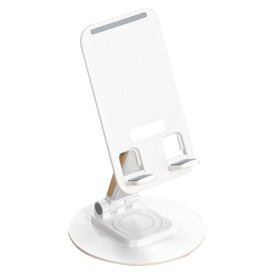 Soporte giratorio universal de sobremesa para teléfono y tableta - Blanco