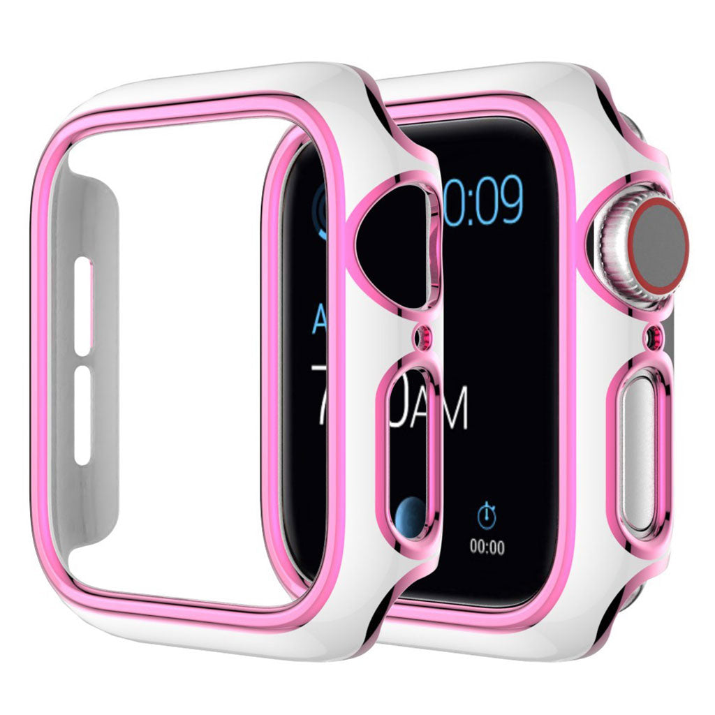 Funda de adorno de color brillante para Apple Watch Series 3/2/1 42mm - Blanco / Rosa