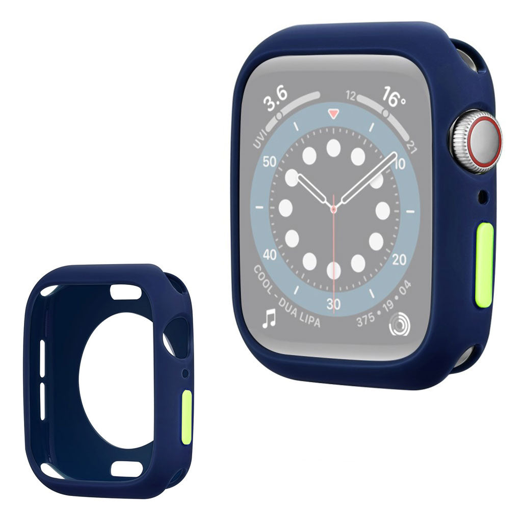Apple Watch Series 3/2/1 38mm marco de silicona color caramelo - Azul / Amarilloverde