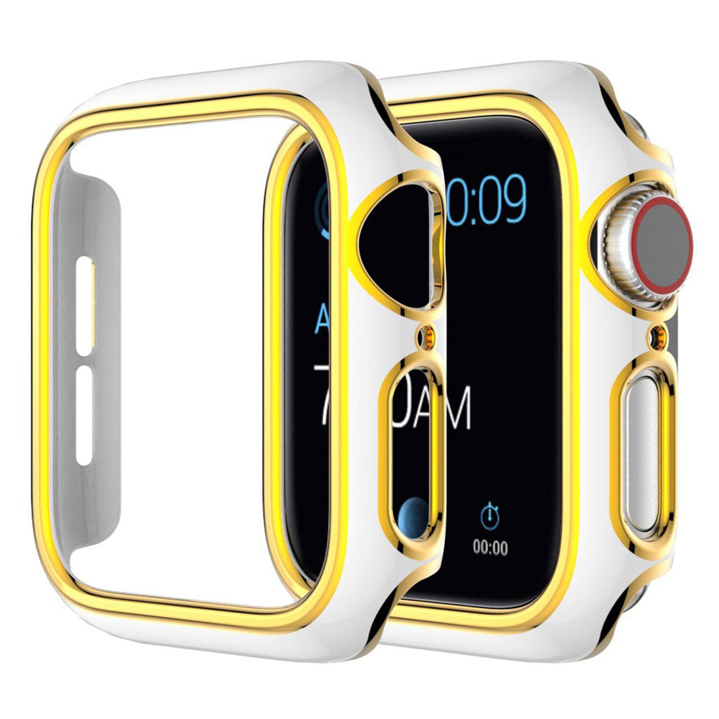 Funda de adorno de color brillante para Apple Watch Series 3/2/1 38mm - Blanco / Oro