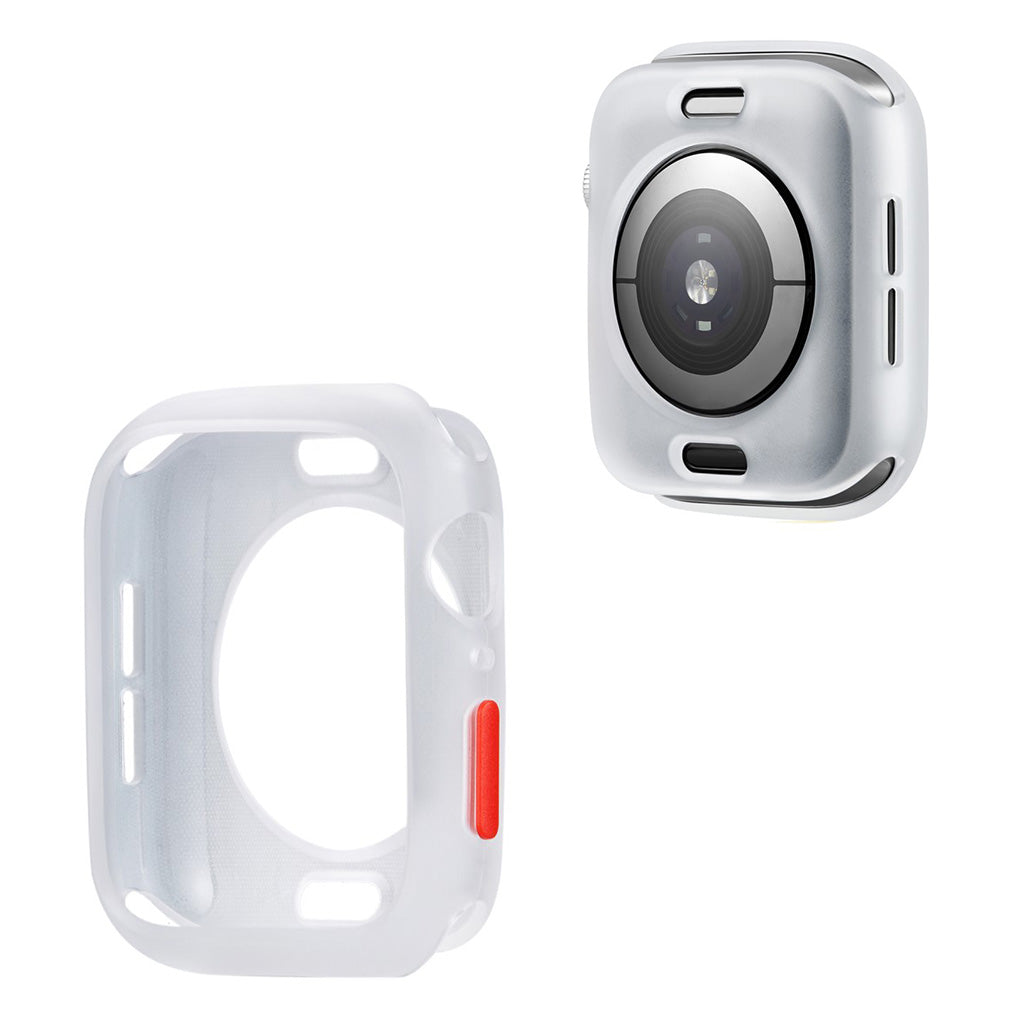Apple Watch Series 6 / 5 44mm marco de silicona color caramelo - Transparente Con Color Rojo