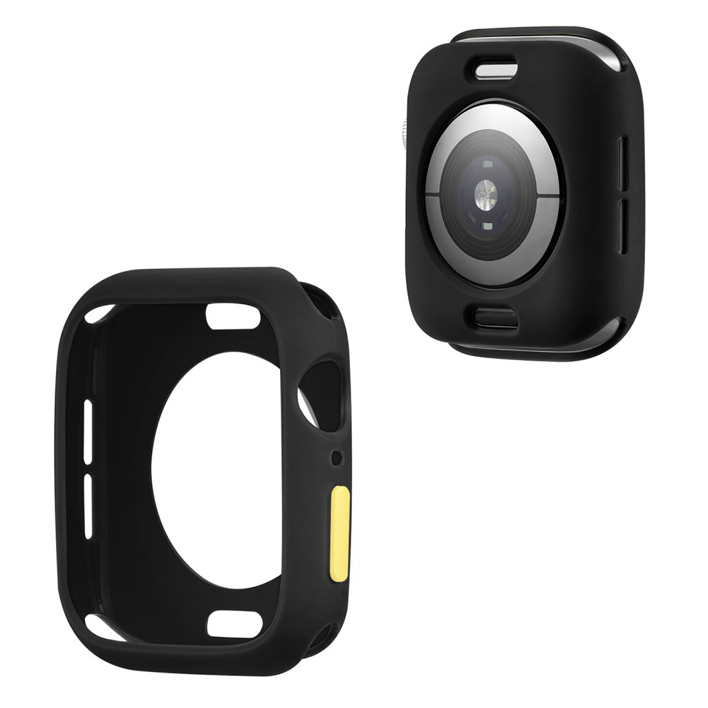 Apple Watch Series 6 / 5 44mm marco de silicona color caramelo - Negro / Amarillo