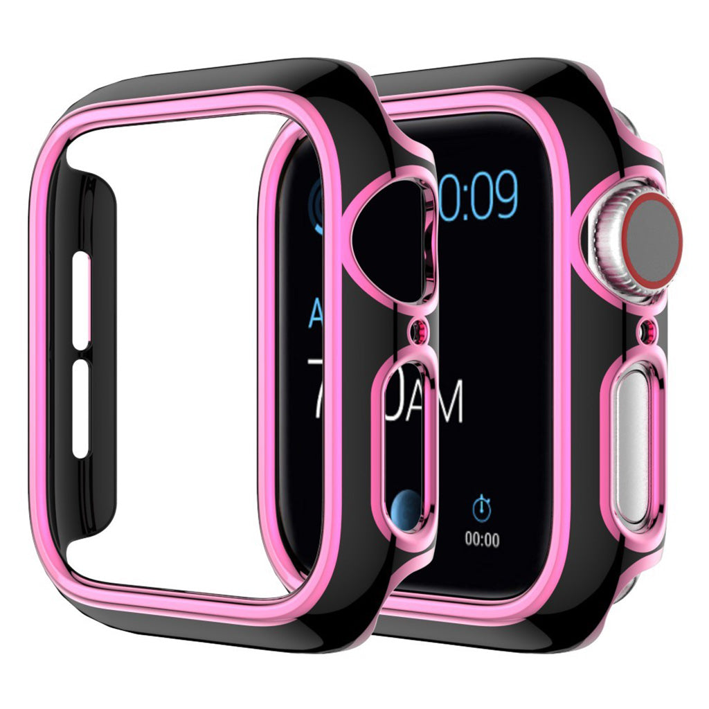 Funda de adorno de color Apple Watch Series 6 / 5 44mm - Negro / Rosa