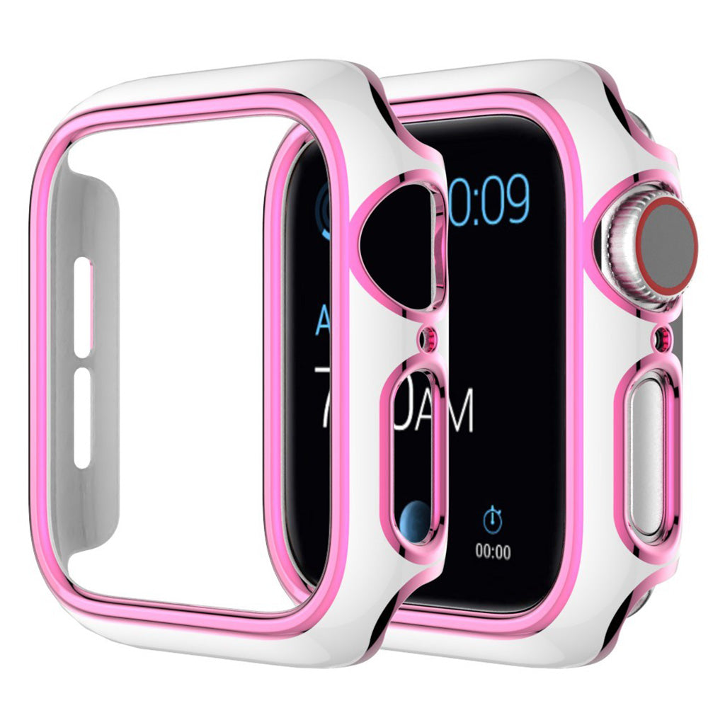 Funda de adorno de color Apple Watch Series 6 / 5 44mm - Blanco / Rosa