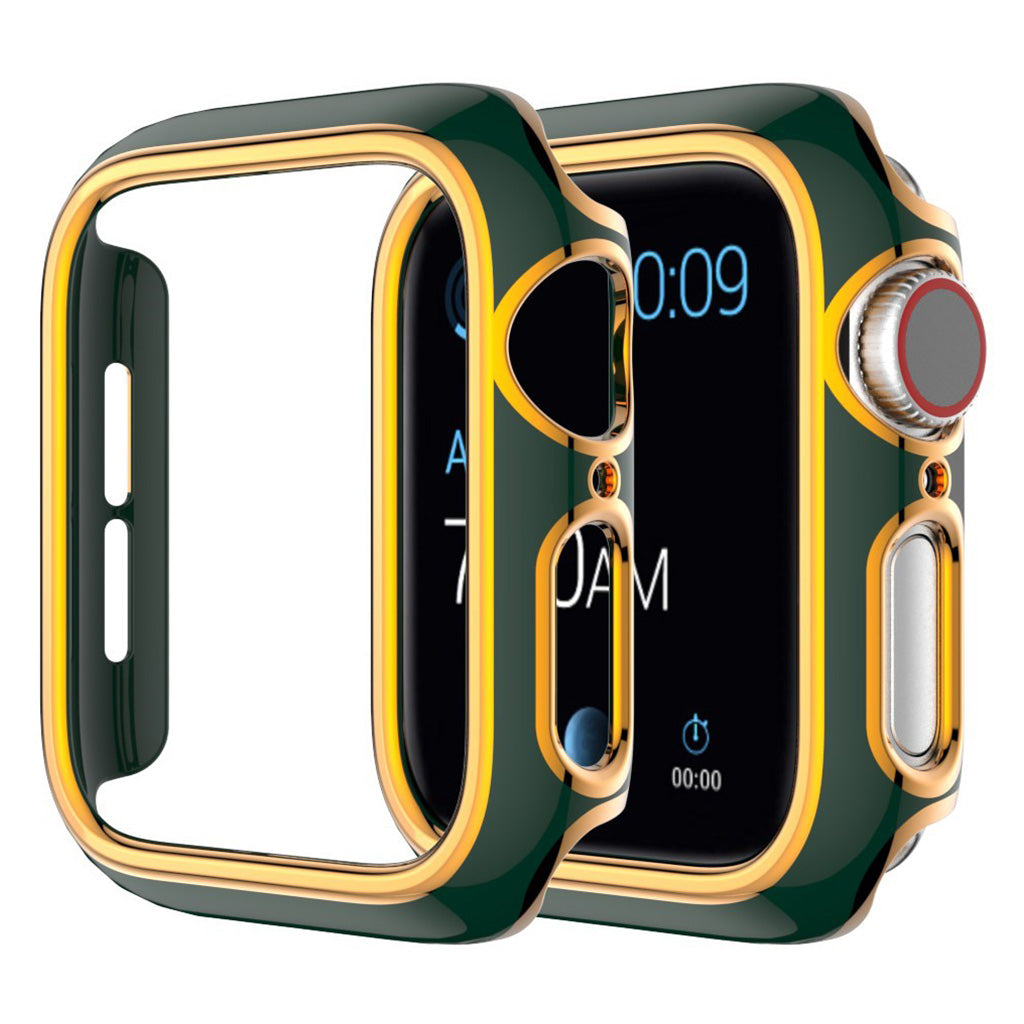 Funda de adorno de color Apple Watch Series 6 / 5 44mm - Verde / Oro Rosa