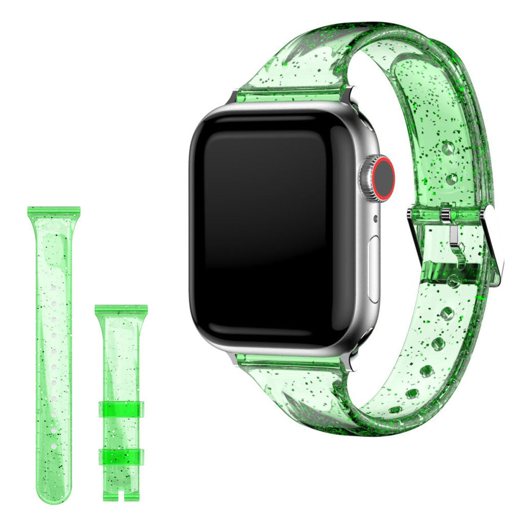 Correa de reloj Apple Watch Series 6 / 5 40mm estilo purpurina - Verde