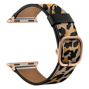 Correa de piel para Apple Watch Series 6 / 5 40 mm - Amarillo Con Estampado De Leopardo