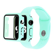 Funda Apple Watch Series 6 / 5 40mm con cristal templado + correa de reloj - Cian