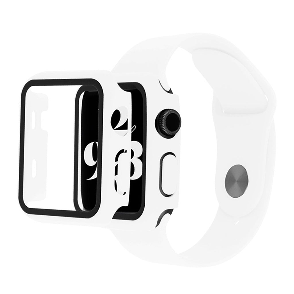 Funda Apple Watch Series 6 / 5 40mm con cristal templado + correa - Blanco