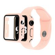 Funda Apple Watch Series 6 / 5 40mm con cristal templado + correa de reloj - Rosa Claro