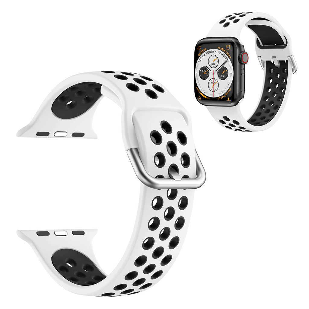Correa de silicona bicolor para Apple Watch Series 6 / 5 40mm - Blanco / Negro