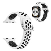 Correa de silicona bicolor para Apple Watch Series 6 / 5 40mm - Blanco / Negro