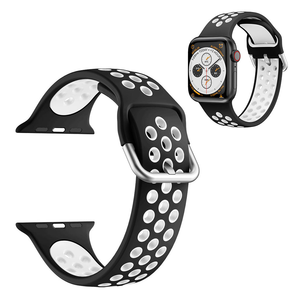 Correa de silicona bicolor para Apple Watch Series 6 / 5 40mm - Negra / Blanca