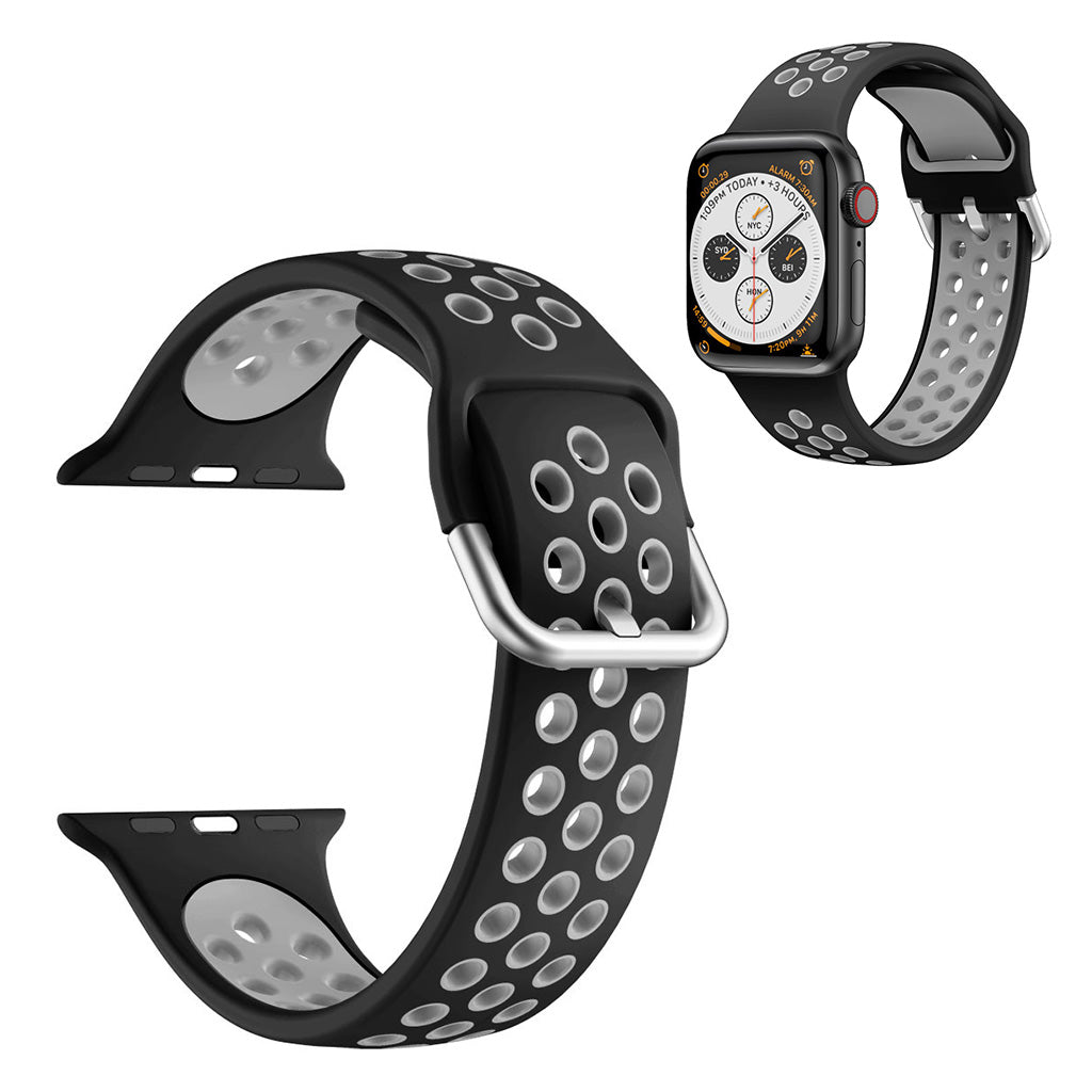 Correa de silicona bicolor para Apple Watch Series 6 / 5 40mm - Negro / Gris
