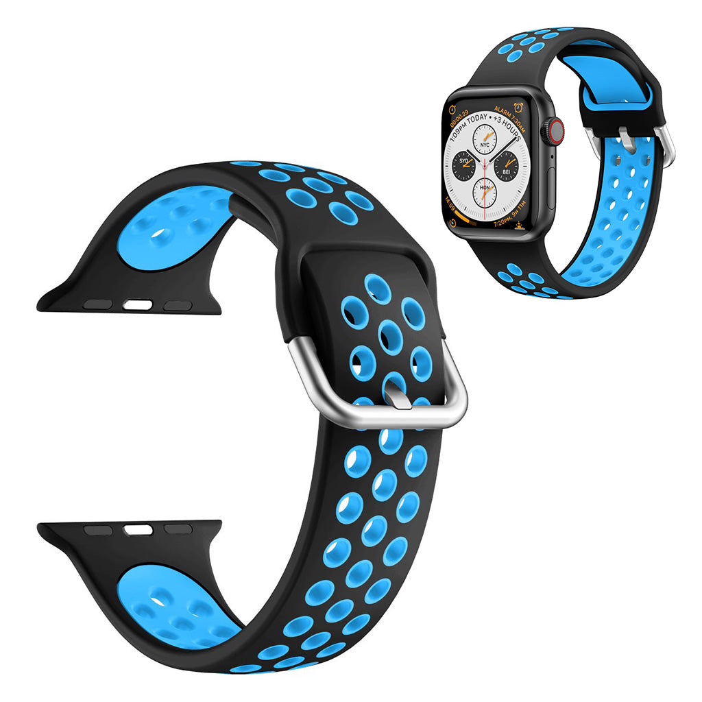 Correa de silicona bicolor para Apple Watch Series 6 / 5 40mm - Negro / Azul
