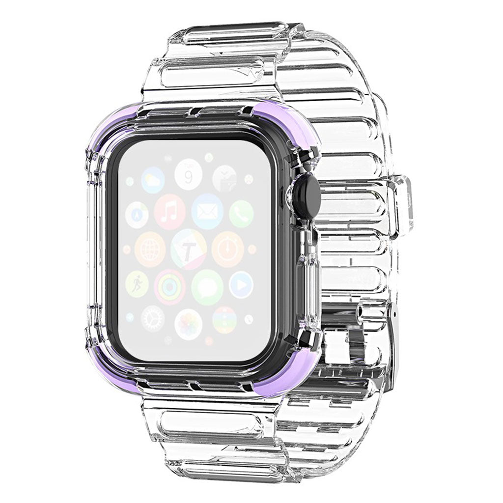 Correa de reloj Apple Watch Series 6 / 5 40mm borde de color estilo transparente - Violeta