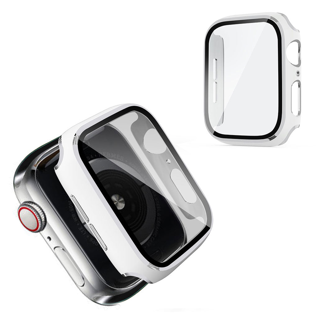 Apple Watch Series 6 / 5 40mm marco frío con cristal templado - Blanco / Plata
