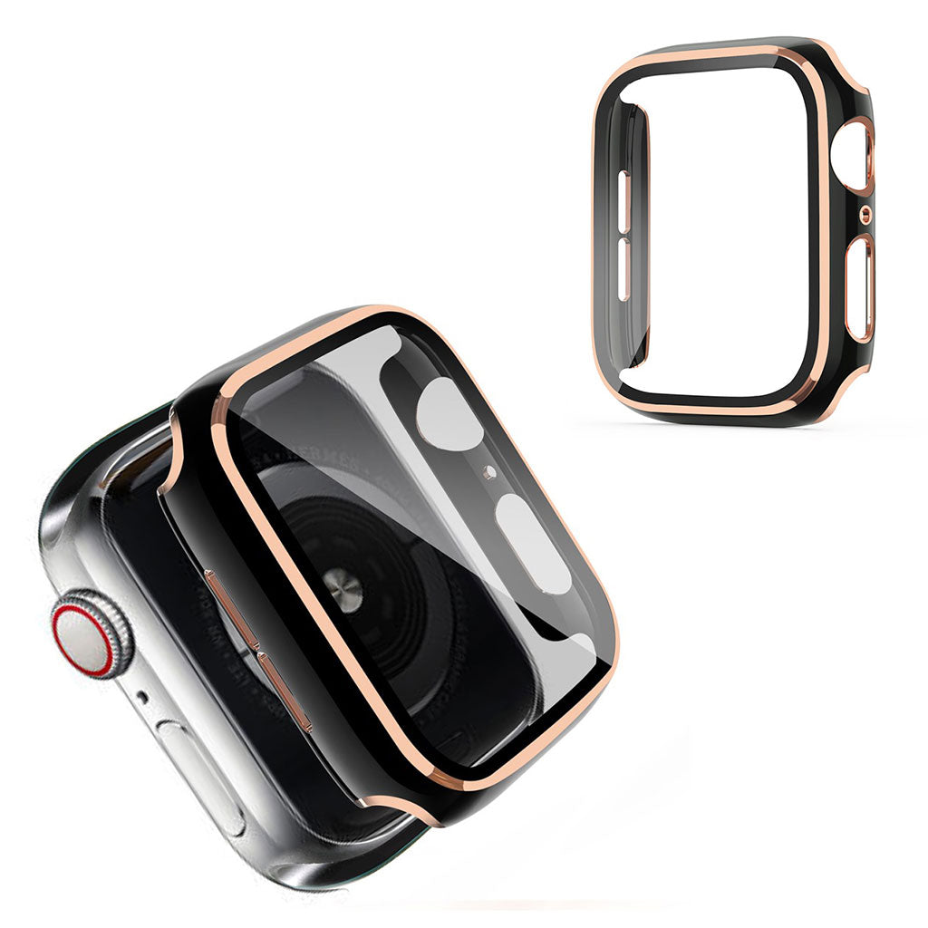 Apple Watch Series 6 / 5 40mm marco frío con cristal templado - Negro / Champagne