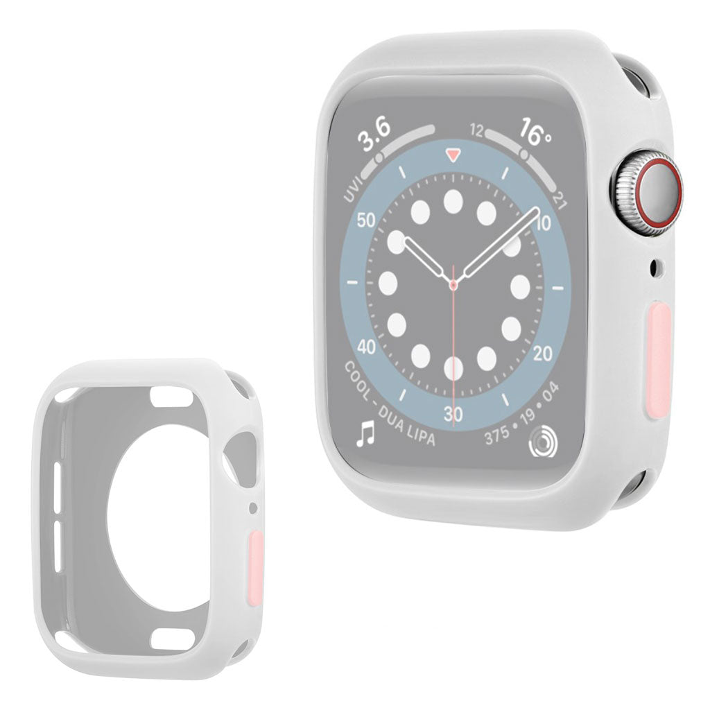 Apple Watch Series 6 / 5 40mm marco de silicona color caramelo - Blanco / Rosa