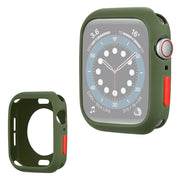 Apple Watch Series 6 / 5 40mm marco de silicona color caramelo - Verde Ejército / Rojo