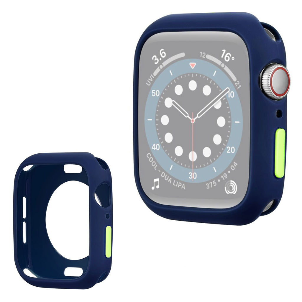 Apple Watch Series 6 / 5 40mm marco de silicona color caramelo - Azul / Amarilloverde