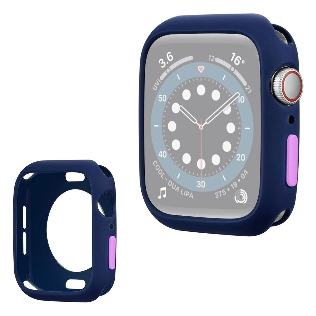 Apple Watch Series 6 / 5 40mm marco de silicona color caramelo - Azul / Morado