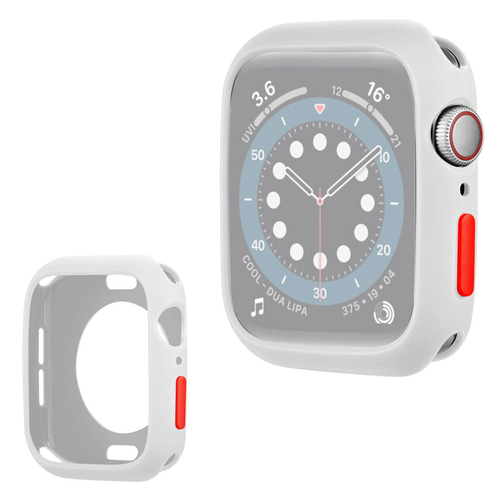 Apple Watch Series 6 / 5 40mm marco de silicona color caramelo - Blanco / Rojo