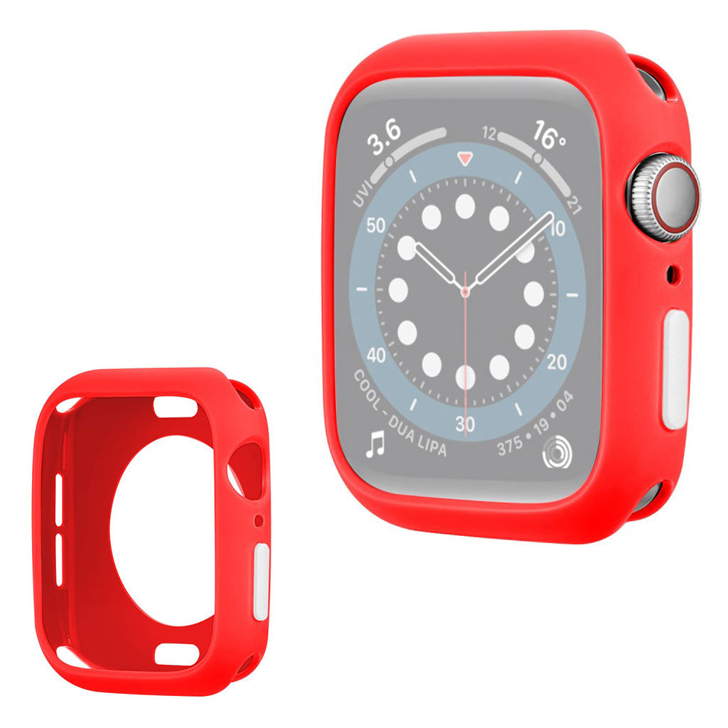 Apple Watch Series 6 / 5 40mm marco de silicona color caramelo - Rojo / Blanco