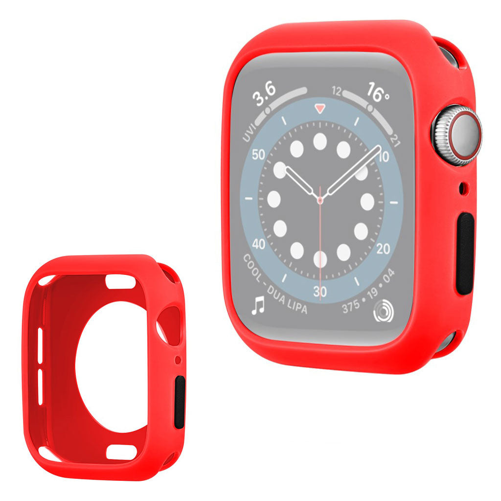Apple Watch Series 6 / 5 40mm marco de silicona color caramelo - Rojo / Negro