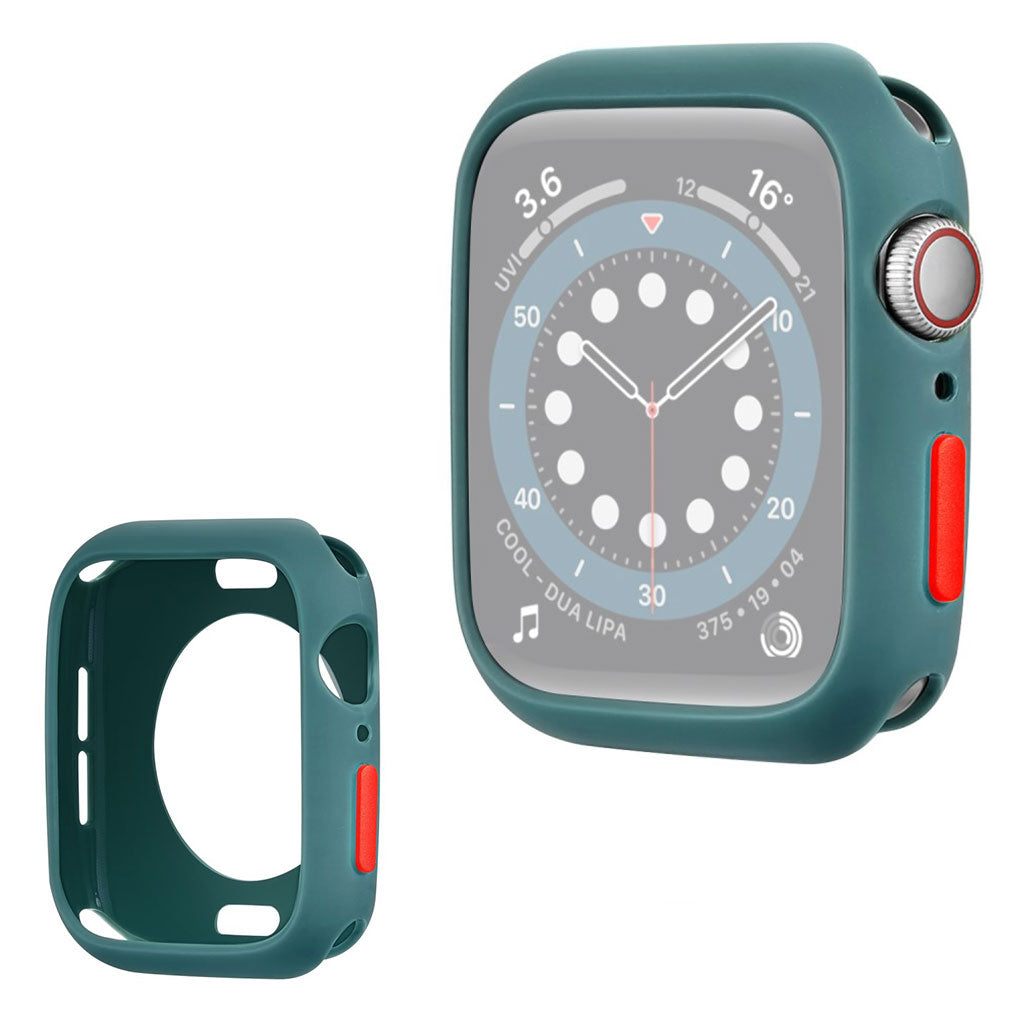 Apple Watch Series 6 / 5 40mm marco de silicona color caramelo - Verde / Rojo