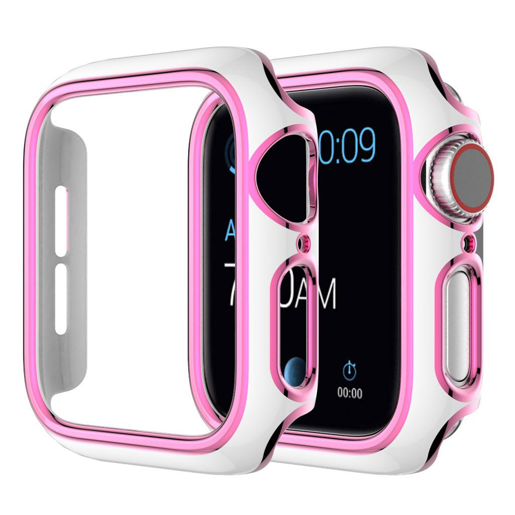 Funda de adorno de color Apple Watch Series 6 / 5 40mm - Blanco / Rosa
