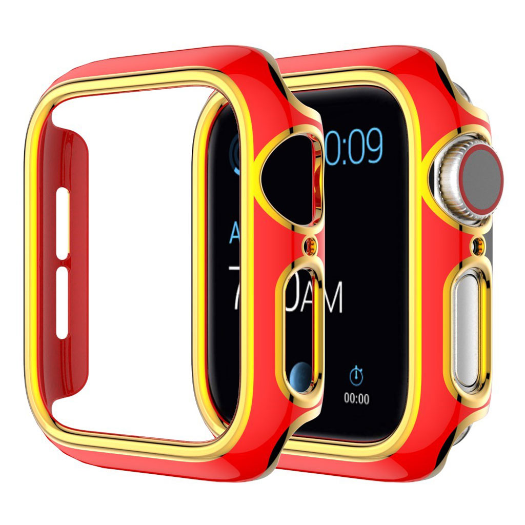 Funda de adorno de color Apple Watch Series 6 / 5 40mm - Rojo / Oro