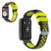 Correa de silicona bicolor Huawei Watch Fit - Negra / Amarilla