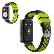 Correa de silicona bicolor Huawei Watch Fit - Negra / Verde