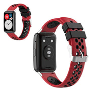 Correa de silicona bicolor Huawei Watch Fit - Roja / Negra