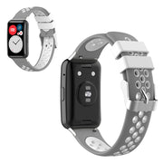 Correa de silicona bicolor Huawei Watch Fit - Gris / Blanca