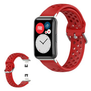 Correa de silicona grabada Huawei Watch Fit - Rojo