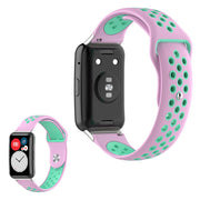 Correa de silicona de dos colores para Huawei Watch Fit - Rosa / Cian