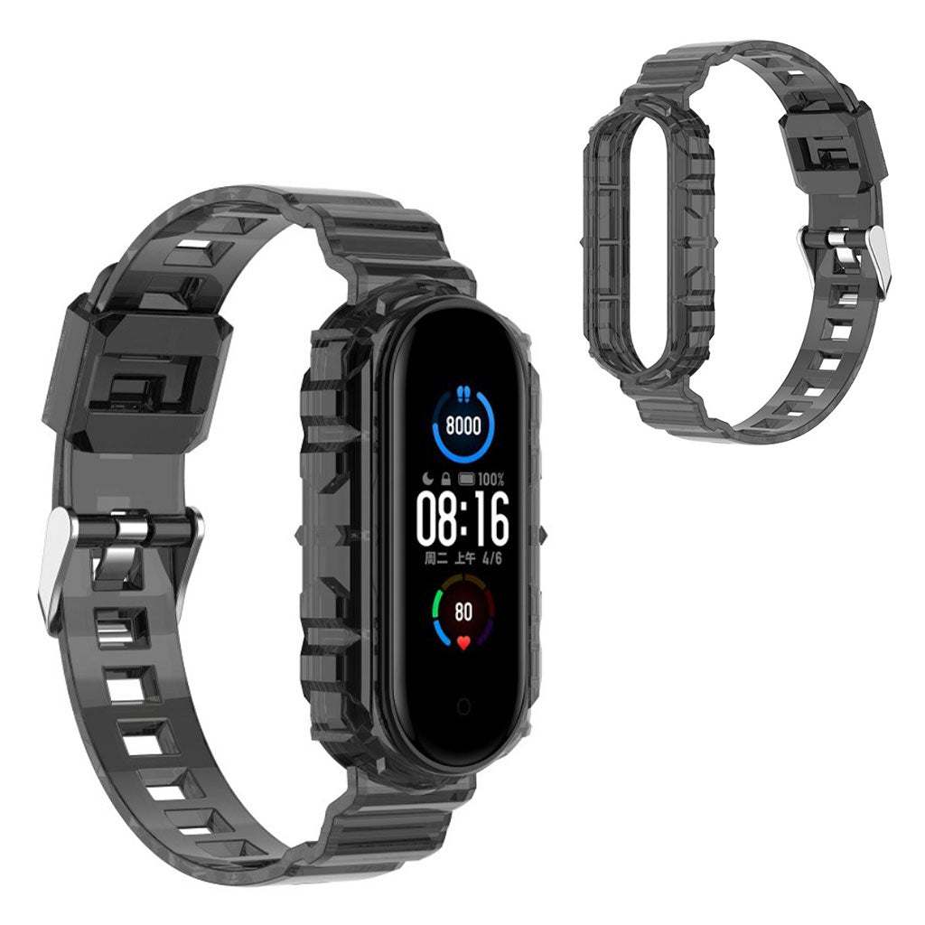 Xiaomi Mi Band 6 / 5 clear style watch band - Black