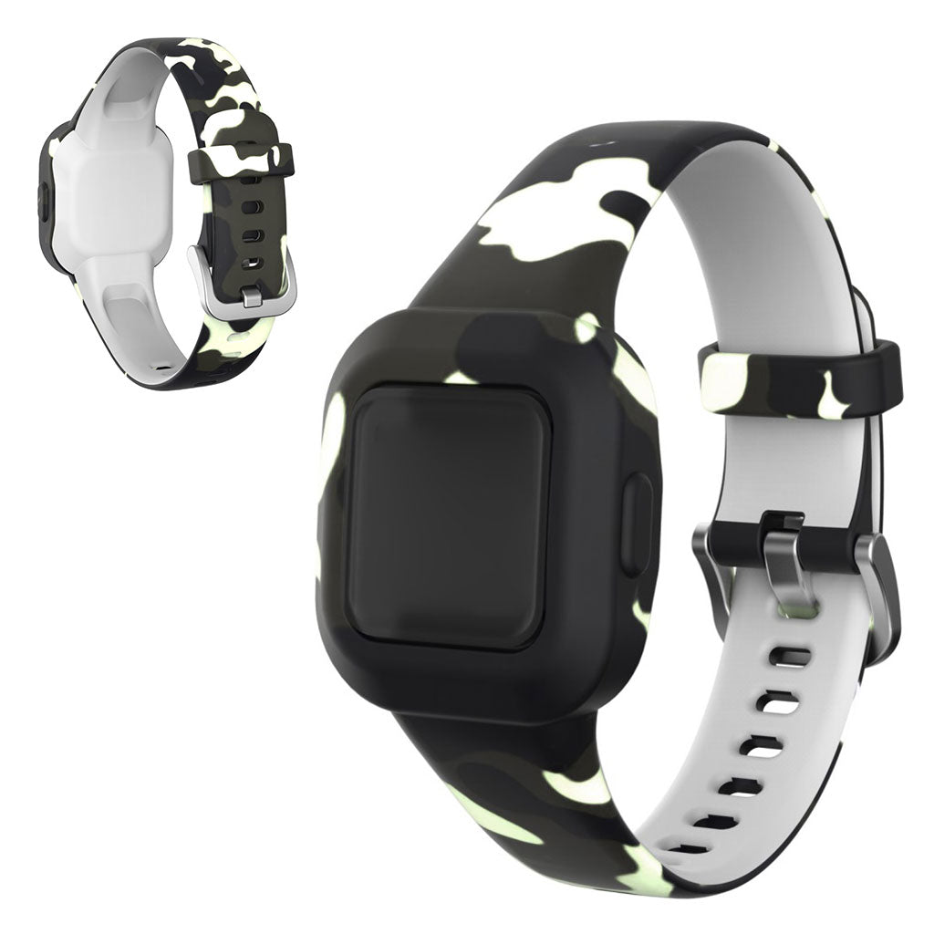 Garmin Vivofit Jr 3 pattern in silicone watch band - Camouflage Grey / White