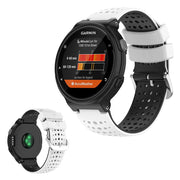 Correa de reloj de silicona bicolor para dispositivos Garmin Forerunner - Blanco / Negro